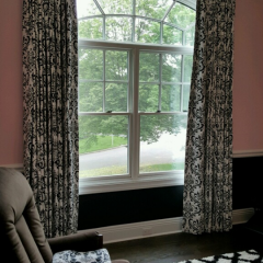 Blackout Drapery Panels on Decorative Traverse Rod