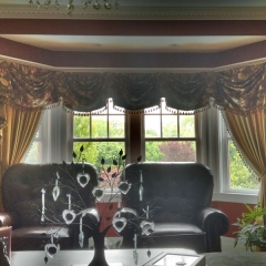 Bay Window Kingston Valance With Tied Back Side Panels