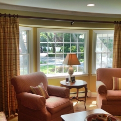 Wood Pole with Drapery Side Panels