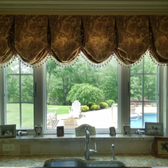 Tailored Roman Valance with Trim