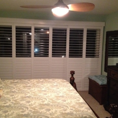 Triple Sliding Door Plantation Shutters